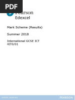 Mark Scheme (Results) Summer 2018: International GCSE ICT 4IT0/01