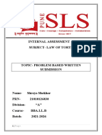 Internal Assessment - 1 Subject-Law of Torts