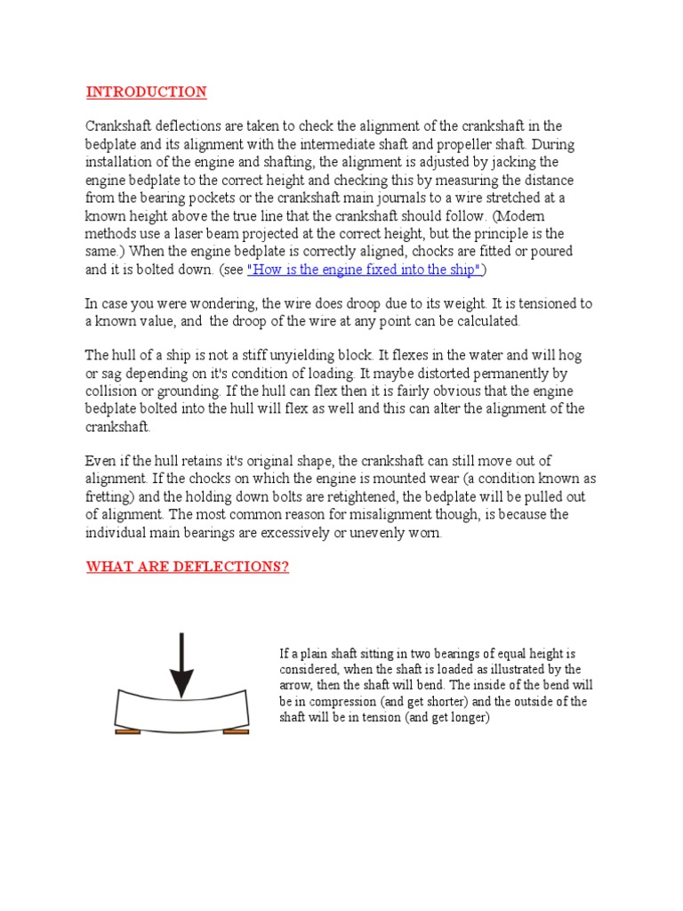 Crankshaft Deflection PDF Bearing (Mechanical) Wear