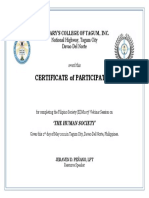 Certificate Human Society
