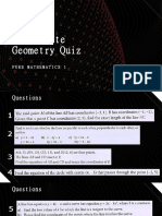 Coordinate Geometry Quiz
