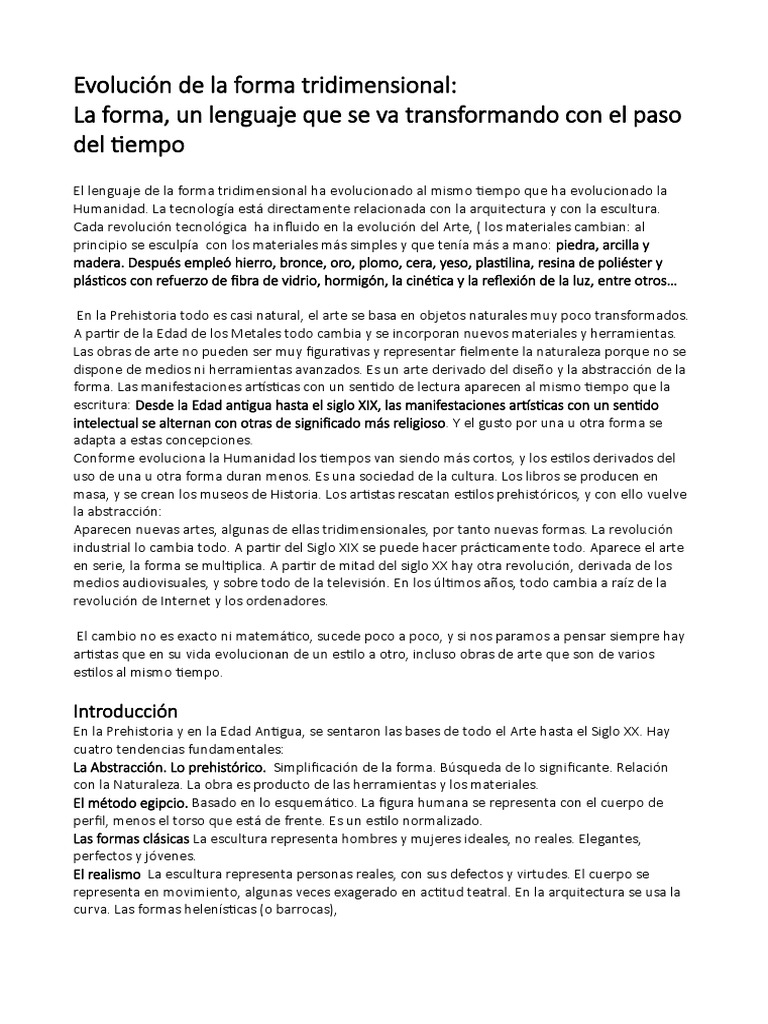 Evolución de la Escultura a lo Largo del Tiempo | PDF | Escultura | Barroco