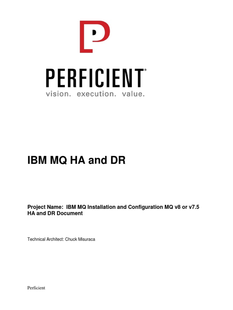 Ibmmqhaanddr Project Name IBM MQ Installation and Configuration MQ v8