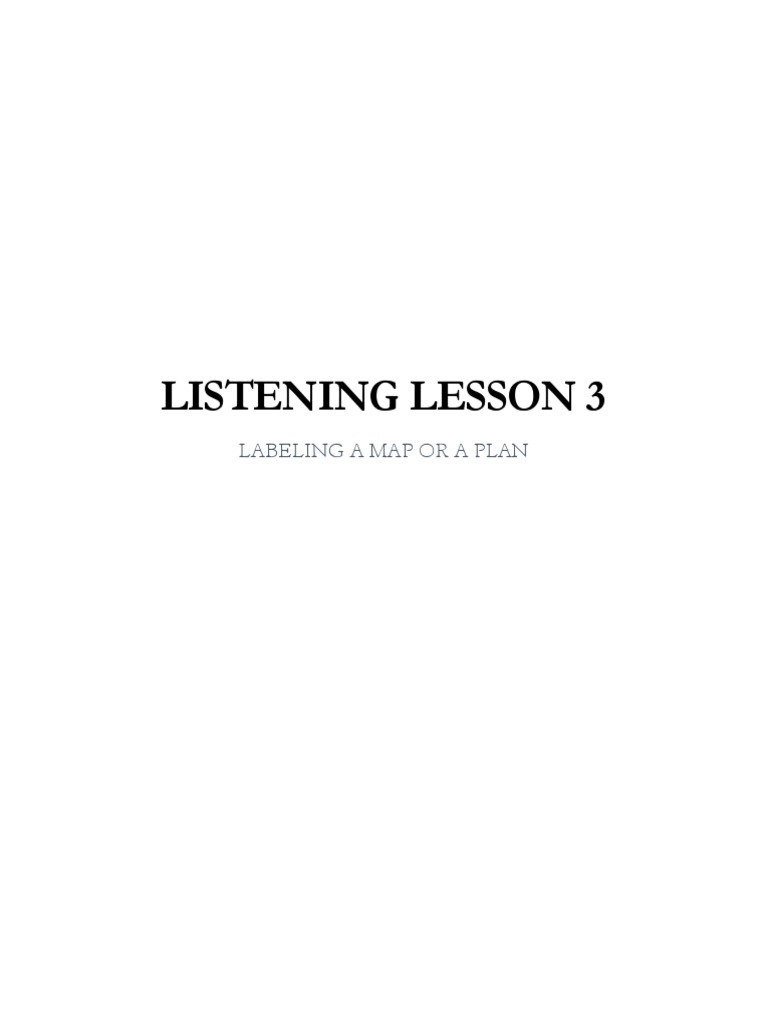 Lesson 10 - Listening - Map | PDF