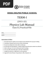 Physics LAB MANUAL WITH READING CLASS X TERM-I - 2021