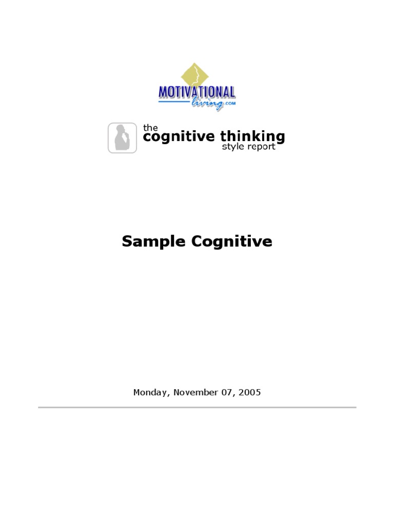 Sample Cognitive | PDF | Thought | Learning