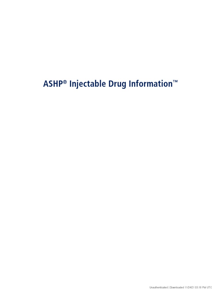Ashp Injectable Drug Information – SAUS