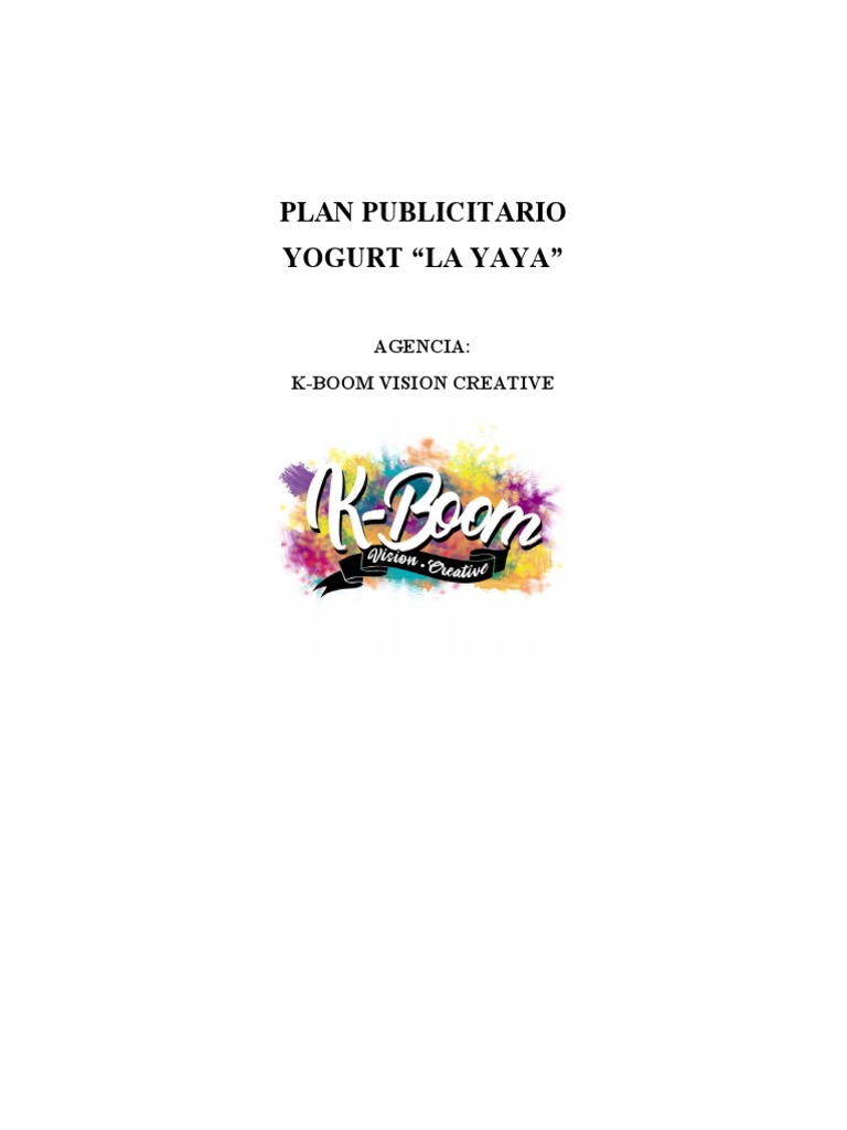 Plan Publicitario Yogurt La Yaya PDF Producto (Negocio) Publicidad