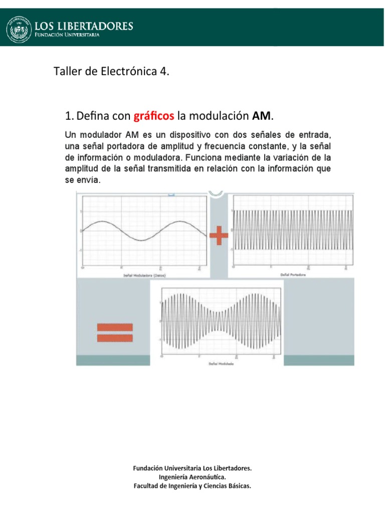 Taller 4 Electrónica | PDF | Modulación de frecuencia | Modulación