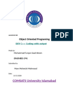 COMSATS University Islamabad: Object Oriented Programing
