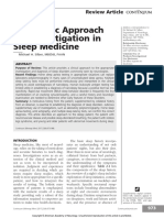 Diagnostic Approach and Investigation in Sleep Medicine