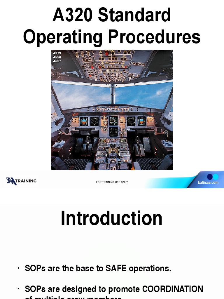 A320 Standard Operating Procedures Guide | PDF | Cockpit | Aeronautics