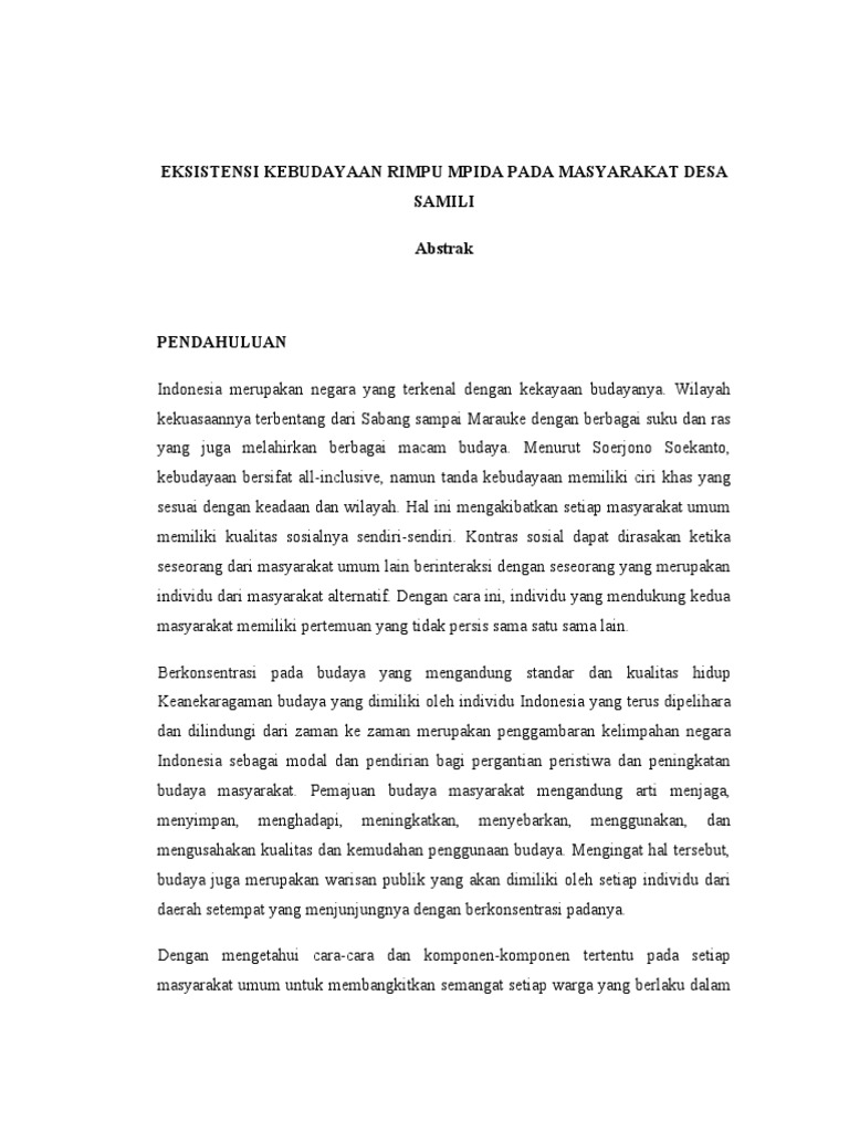 Eksistensi Rimpu Mpida di Bima | PDF | Ilmu Sosial