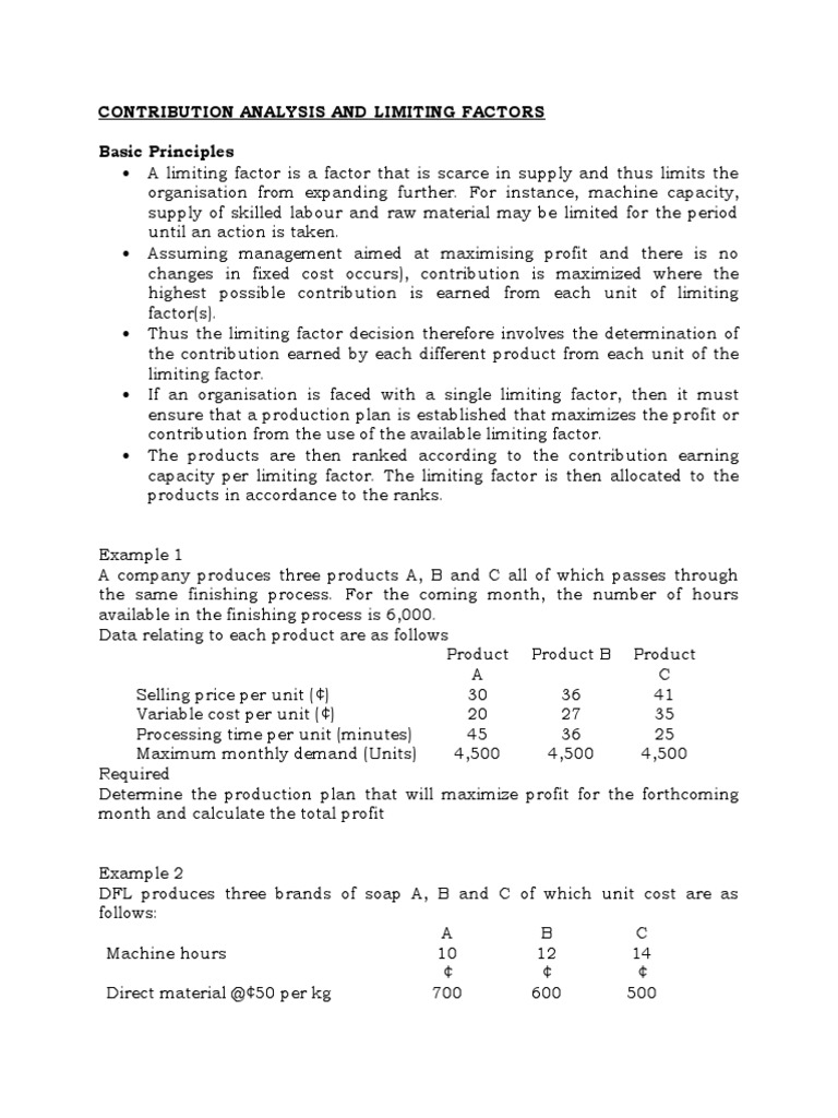 Contribution Analysis and Limiting Factors-6 | PDF | Labour Economics ...