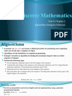 Discrete Mathematics: Unit-I-Chapter-2 Algorithms-Integers-Matrices