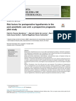 Risck Factor For Prostoperative Hypothermia in The