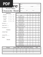 Delve Character Sheet