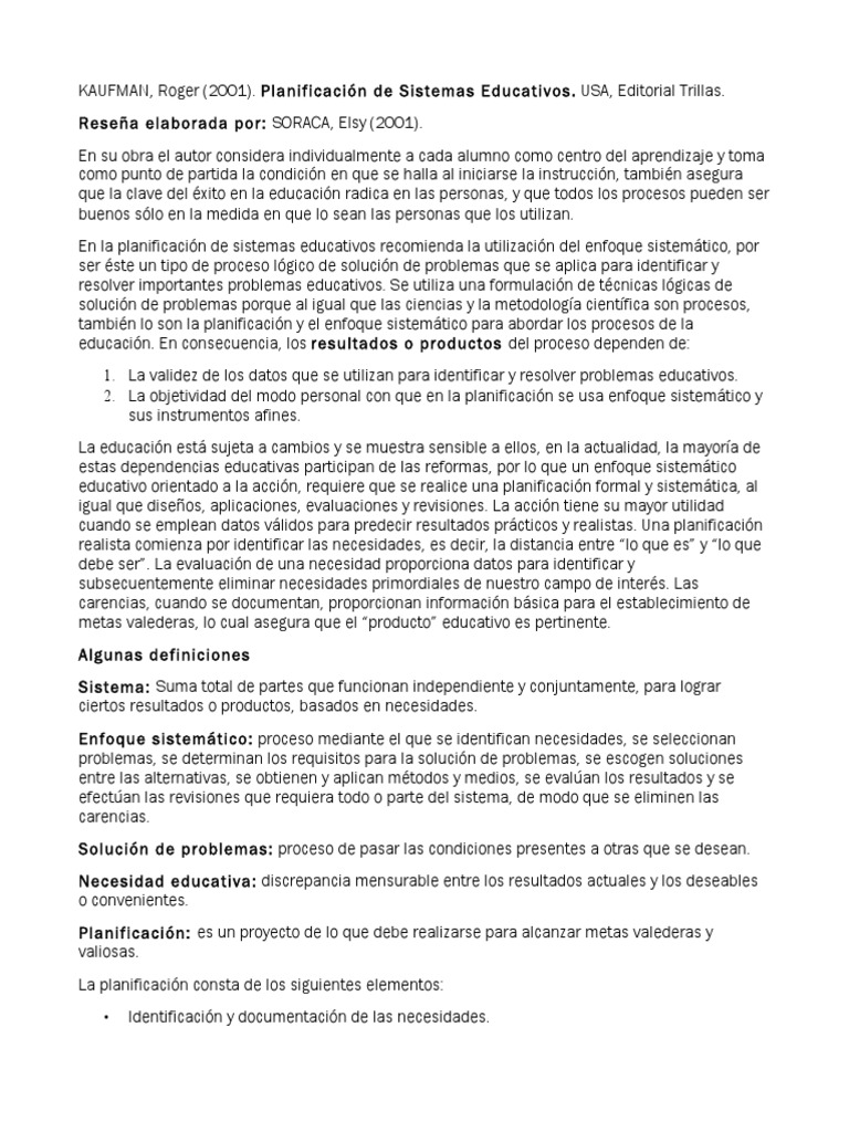 Planificación Educativa Efectiva y Sistemática | PDF | Planificación ...