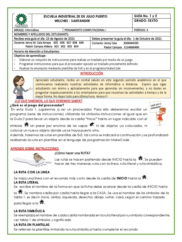 Guia 1 - 2informática Sexto - P3 | PDF | Informática | Ciencias de la ...
