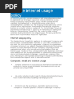 Sample Internet Usage Policy