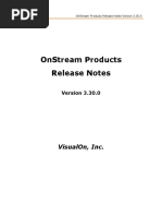 OnStream Products Release Notes - V3.30.0