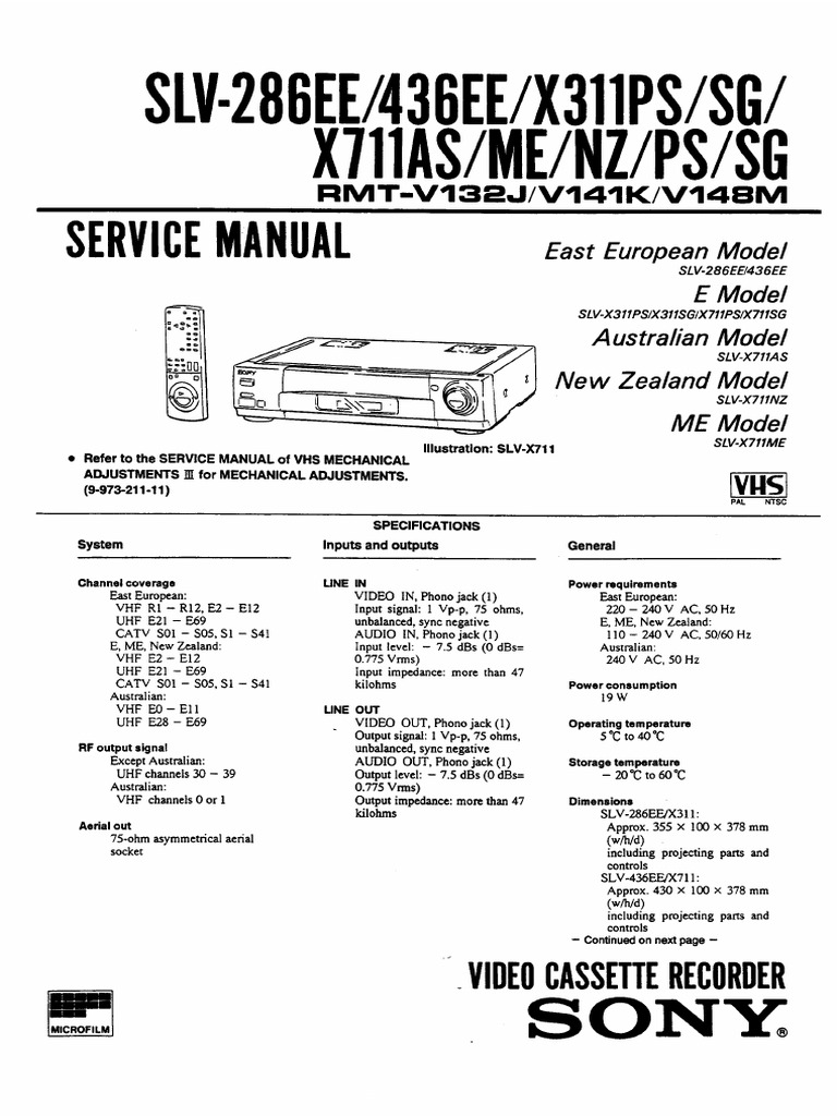 M Sony slv-286 436 x311 x711 | PDF