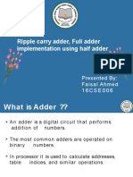 Ripple Carry Adder, Full Adder Implementation Using Half Adder