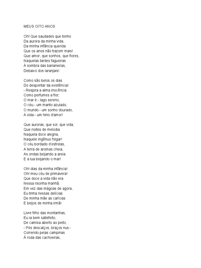 Meus Oito Anos | PDF