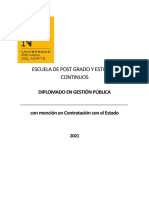 Informativo Diplomado en Gestión Pública - 2021