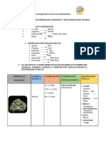 CLASIFICAR LOS MINERALES OXIDADOS Y SULFURADOS DEL PLOMO PB