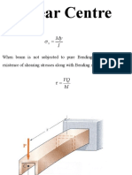 Shear Centre: For Bending Stresses