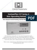 Centaurplus C27 Series 2 User Operating Instructions: Two Channel Central Heating and Hot Water Programmer