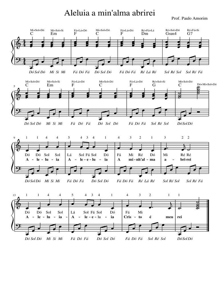 Aleluia A Min'alma Abrirei | PDF | Elementos da Música | Notação