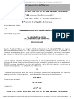 Ley 920 - LEY DE TASAS DE LOS REGISTROS PÚBLICOS DEL SISTEMA NACIONAL DE REGISTRO