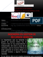 Ingenieria en Gestion de Recursos Hidricos