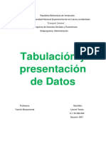 Tabulacion y Presentacion de Datos