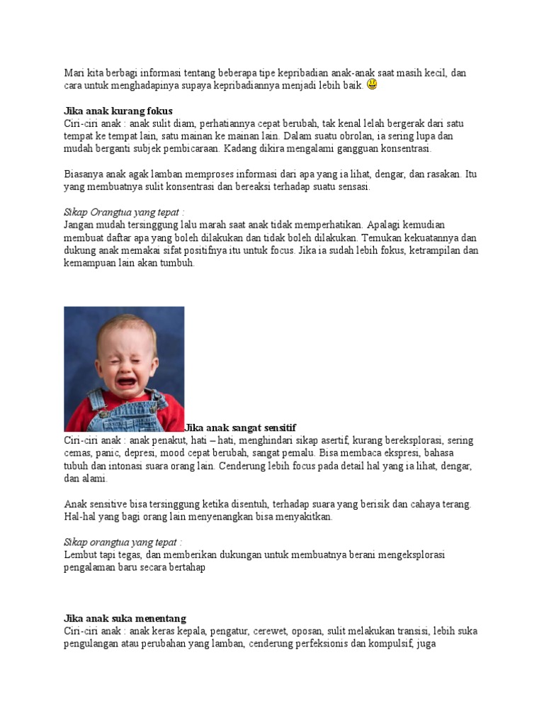 Mempelajari Kepribadian Anak Pdf