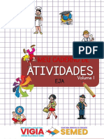 Caderno de atividades EJA aborda alfabeto, matemática e geografia