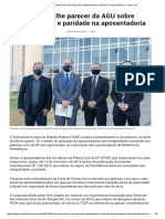 TCDF acolhe parecer da AGU sobre integralidade e paridade na aposentadoria - Sinpol - DF