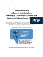 Common Questions by Parents and Caregivers of Bilingual / Multilingual Children and Informed, Evidence-Based Answers