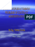 BASIC PRINCIPLES and COMMON PROBLEM of CONTRACT ADMINISTRATION