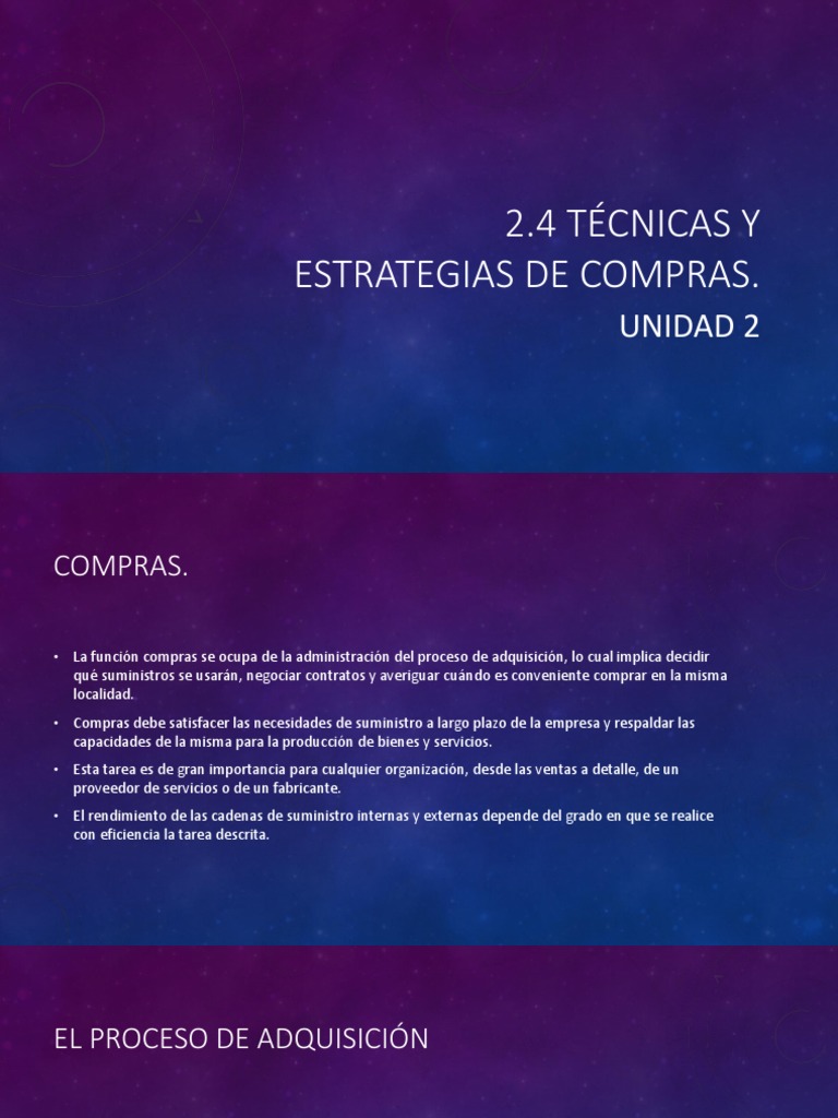2.4 Tecnicas y Estrategias de Compras | PDF | Calidad (comercial ...
