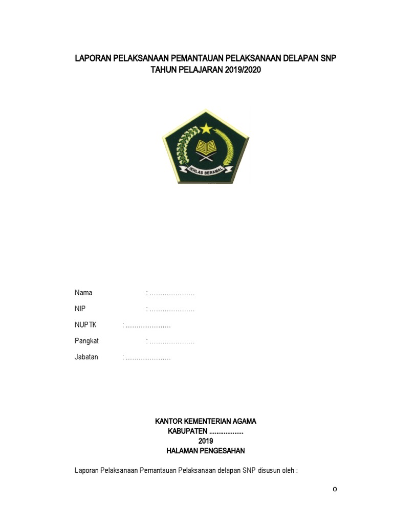 Format Lap. Pemantauan 8 SNP | PDF | Karier & Perkembangan | Bisnis