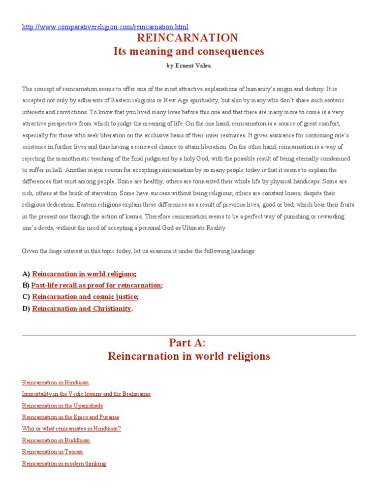 Reincarnation - Its Meaning and Consequences | PDF | Reincarnation ...