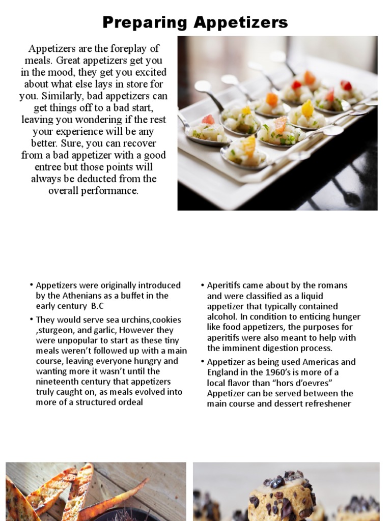 Preparing Appetizers Pdf Wellness