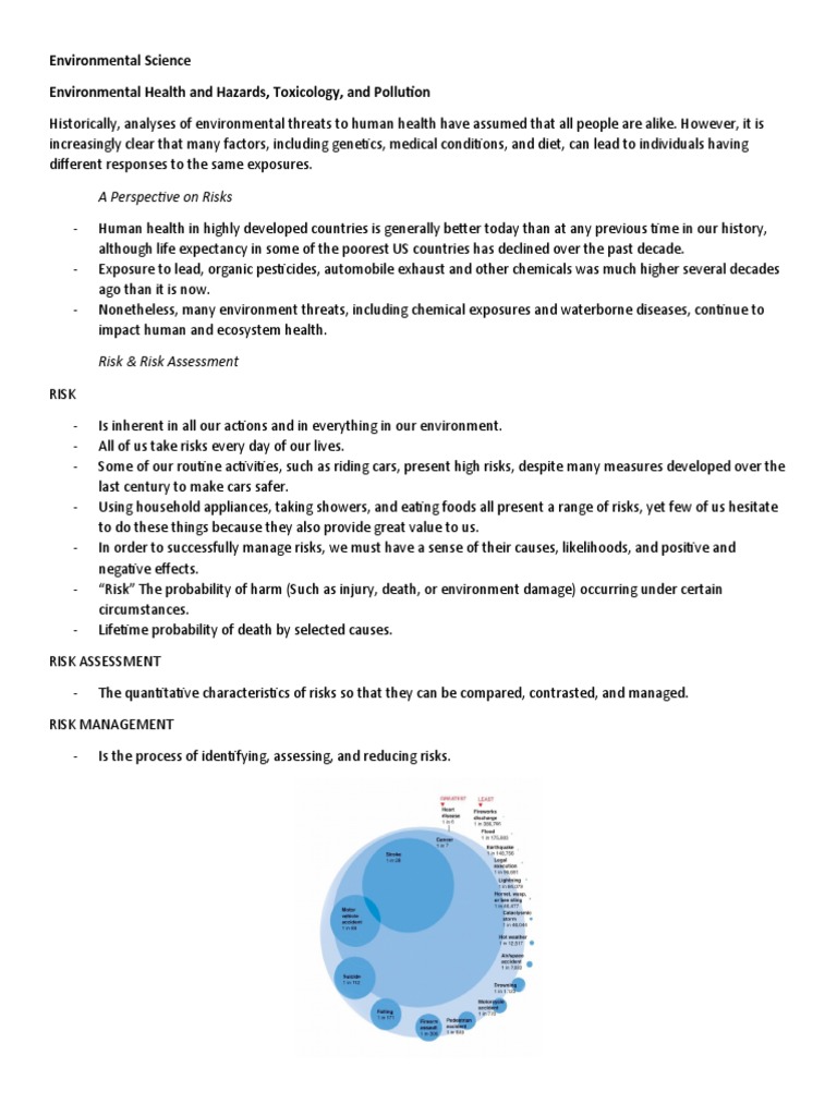 Environmental Health Risks and Assessments | PDF | Risk | Toxicity