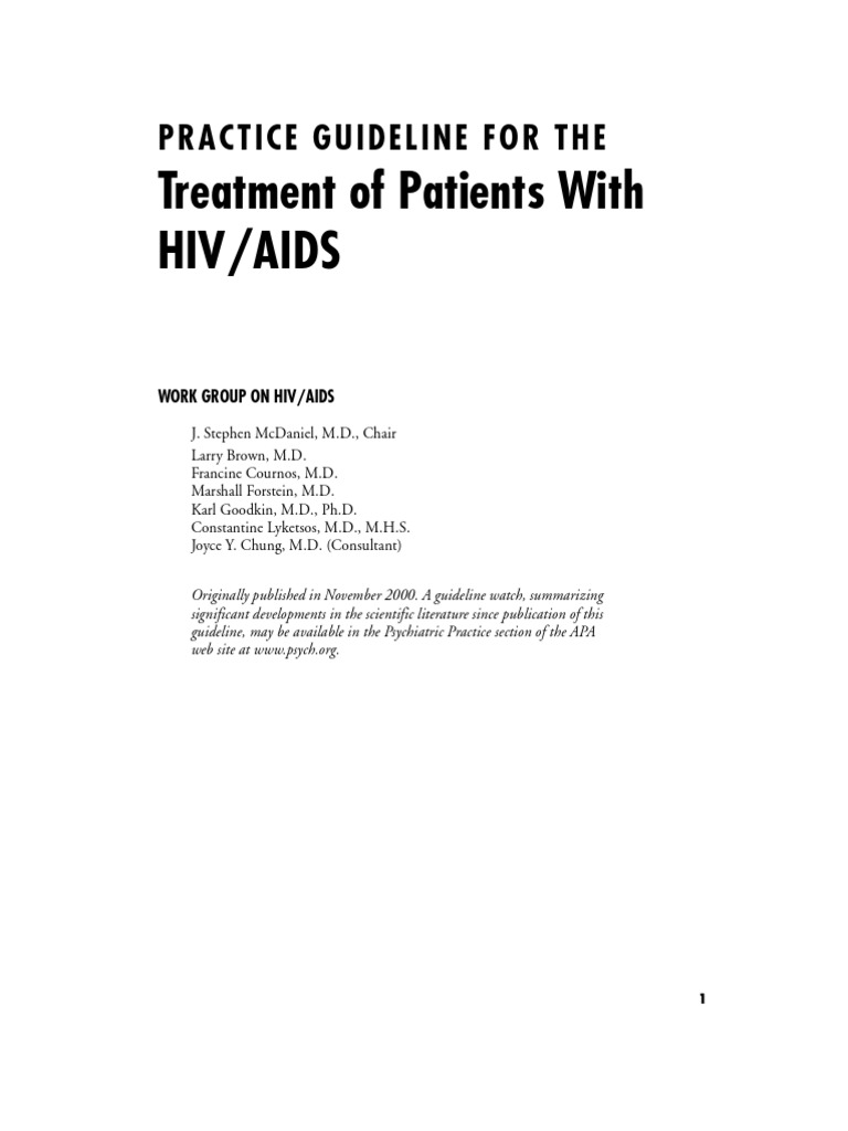 Apa Hiv Aids 05-15-06 | PDF | Hiv/Aids | Mental Disorder