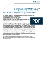 Comparação de Simulações No COMSOL e ATP para Levantamento de Parâmetros Elétricos de Isoladores de Transmissão (February 2017)