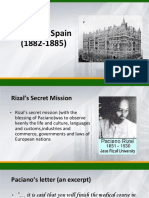 Rizal's Secret Mission in Spain (1882-1885