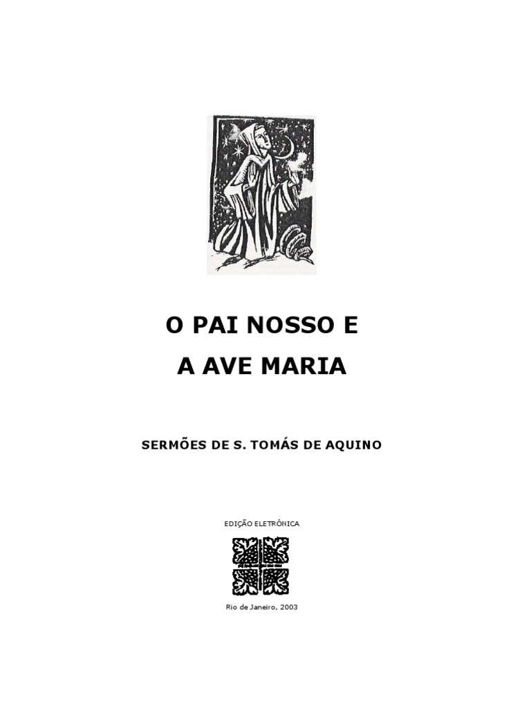 O PaiNosso e a AveMaria S.Tomás Oração Santo Free 30day Trial Scribd